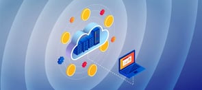 Illustration rising profits thanks to cloud services